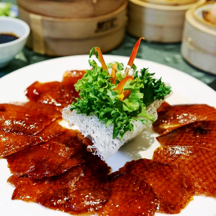 เป็ดปักกิ่ง (ห้องอาหารจีนดรากอน โรงแรม มิราเคิล แกรนด์ คอนเวนชั่น)re